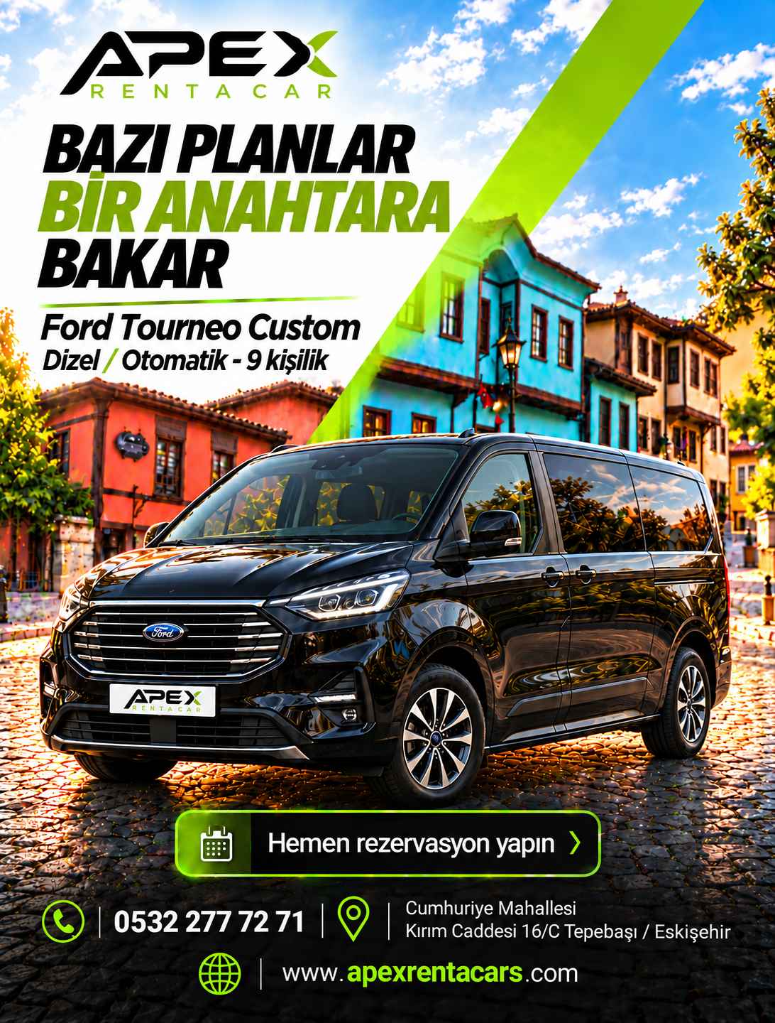 FORD TOURNEO CUSTOM DİZEL / OTOMATİK 9 KİŞİLİK
